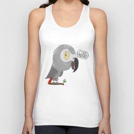 Funny african grey parrot Unisex Tank Top