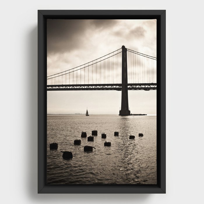 San Francisco, Bay Bridge Framed Canvas