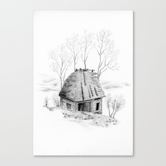 medieval house from Transylvania  Canvas Print