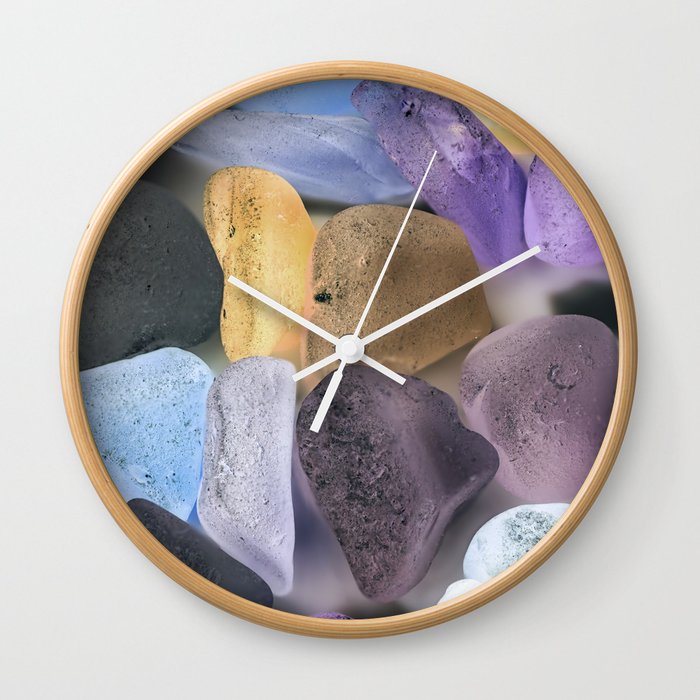 New England beach glass ultraviolet Wall Clock