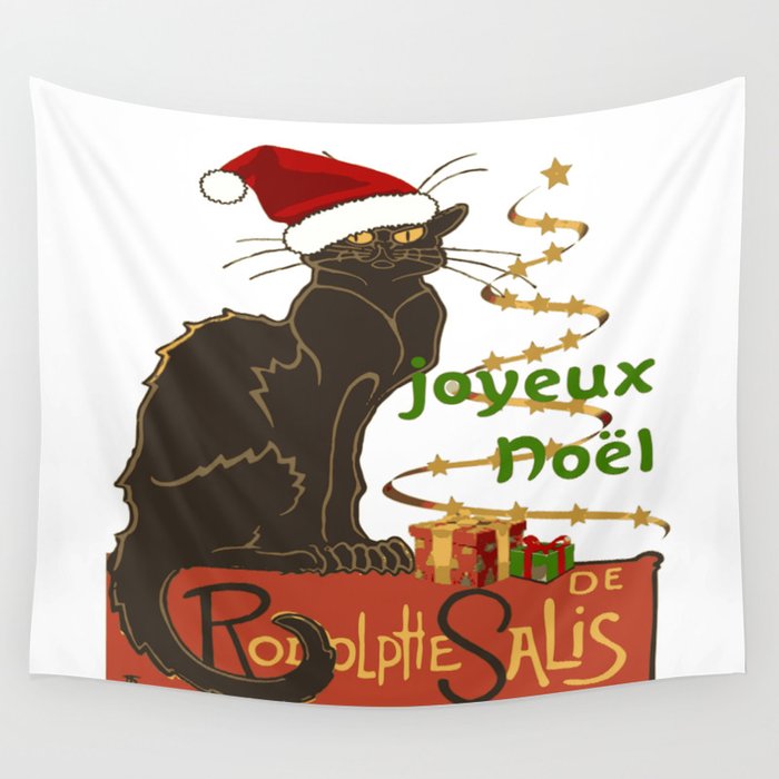 Joyeux Noel Le Chat Noir Christmas Parody Wall Tapestry By Taiche Society6
