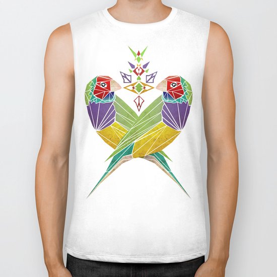 colors birds Biker Tank