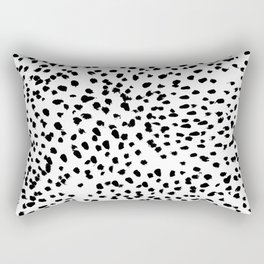 Nadia - Black and White, Animal Print, Dalmatian Spot, Spots, Dots, BW Rectangular Pillow