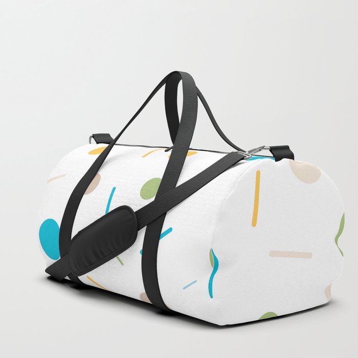 Abstract multicolored pattern of lines and circles Duffle Bag