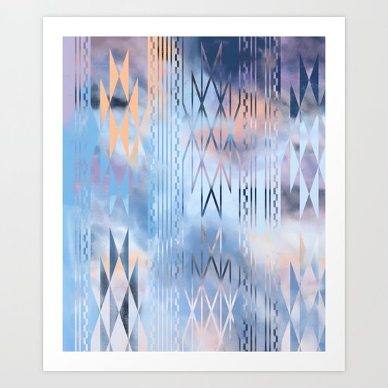 Blue Tribal No.1 Art Print