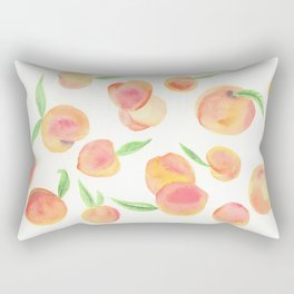 Summer Peaches: Watercolor Painting Rectangular Pillow