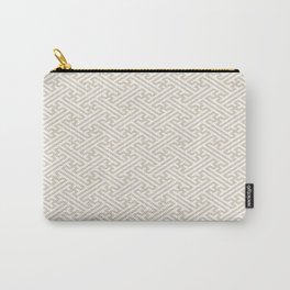 Sayagata - Japanese Traditional Pattern - Ivory & White Carry-All Pouch