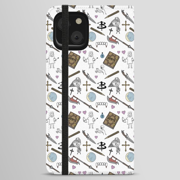 Buffy Doodles- white iPhone Wallet Case