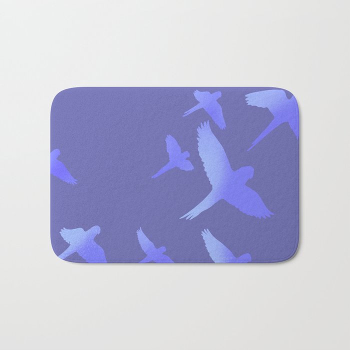 Periwinkle Parrots Bath Mat