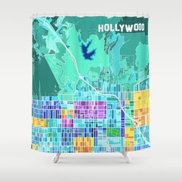 Hollywood, CA (Less Text) Shower Curtain