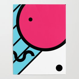 Memphis Design Pink Circle Poster