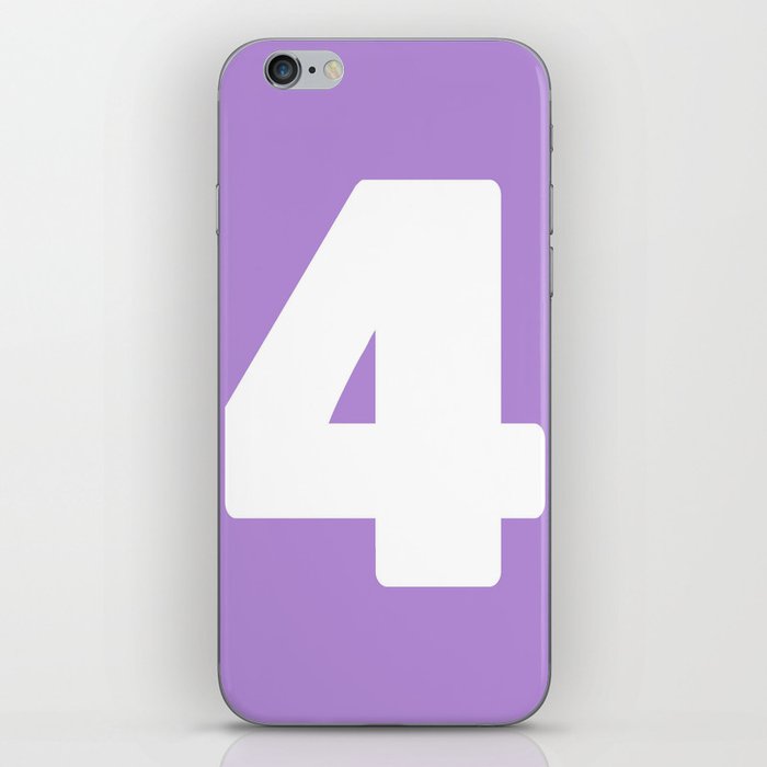 4 (White & Lavender Number) iPhone Skin