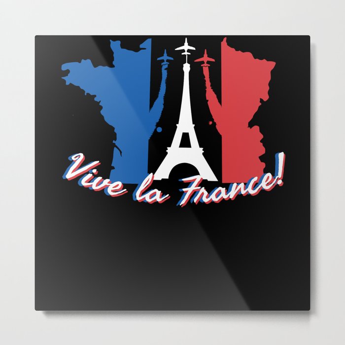 Vive La France Map Metal Print