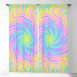 Psychedelic Spiral Tie Dye Blackout Curtain