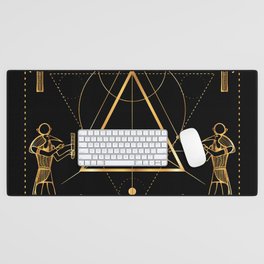 Horus Geometry Ancient Egypt Ankh Scarab Desk Mat