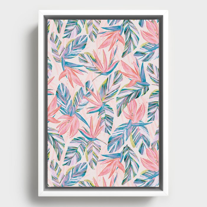 Bird of Paradise_Pink Framed Canvas