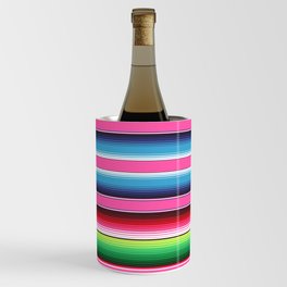 Pink Mexican Serape Blanket Stripes Wine Chiller