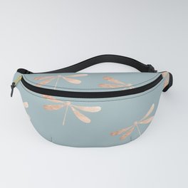 dragonfly pattern: rose gold & turquoise Fanny Pack