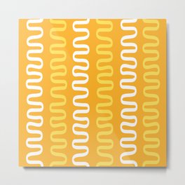 Abstract Shapes 235 in Mustard Yellow (Snake Pattern Abstraction) Metal Print