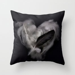 Heart and Feather Throw Pillow
