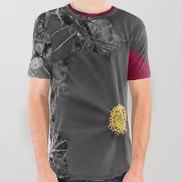 Black and maroon flower All Over Graphic Tee