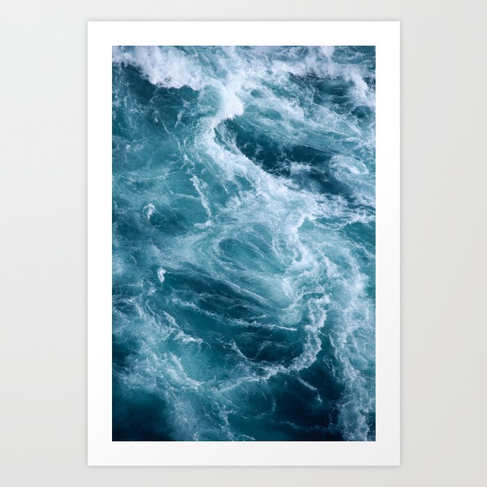 Ocean Storm | Classic Blue | Landscape Photography | Beach | Water | Aerial View Art Print