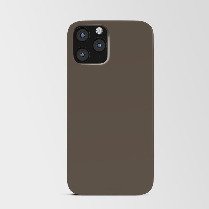 Dark Gray Brown Solid Color Pairs Pantone Shitake 18-1015 TCX Shades of Brown Hues iPhone Card Case