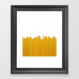 Pencil row / 3D render of very long pencils Framed Art Print