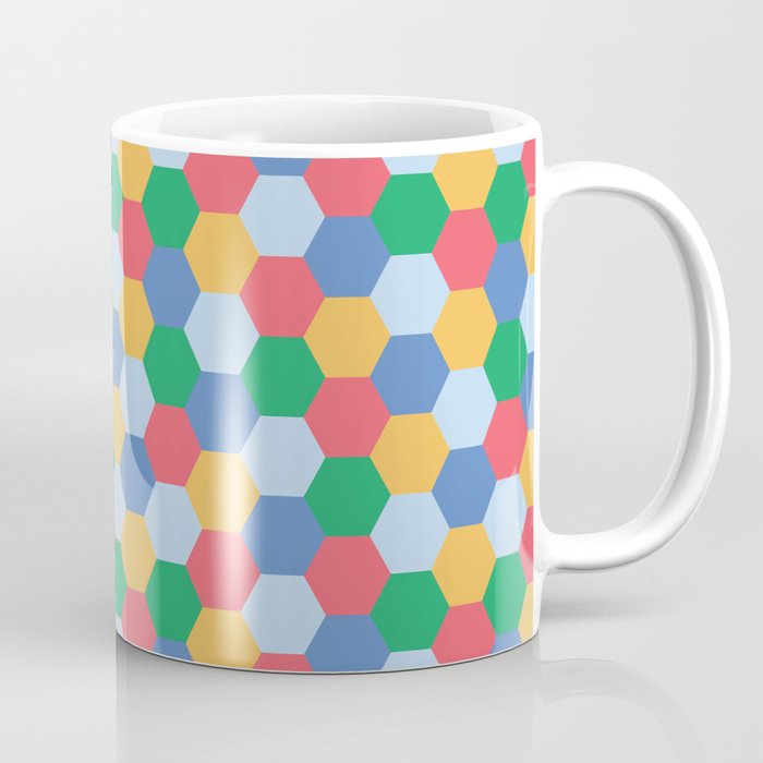 Colorful Hexagon polygon pattern. Digital Illustration background Coffee Mug