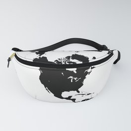 Dymaxion World Map (Fuller Projection Map) - Minimalist Black on White Fanny Pack