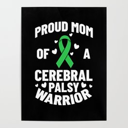 Cerebral Palsy Green Ribbon Brain Damage Awareness Poster