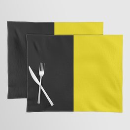 Black Bright Yellow Two Tone Color Block Placemat