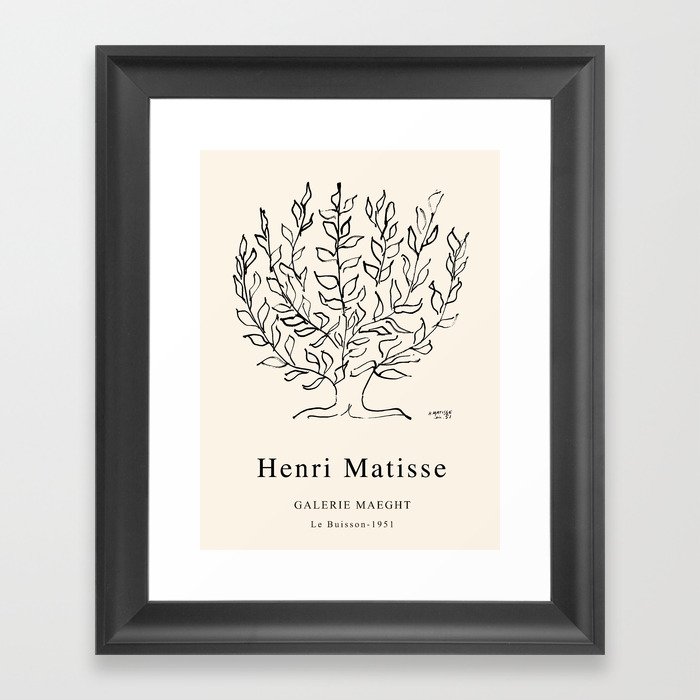  Exhibition poster Henri Matisse-Le buisson-1951. Framed Art Print