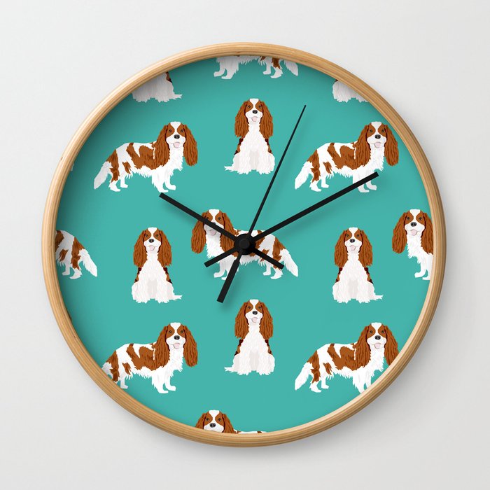 Cavalier King Charles Spaniel blenheim coat dog breed spaniels pet lover gifts Wall Clock
