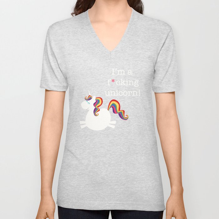 Unicorn - I'm a maturely speaking unicorn!!! V Neck T Shirt