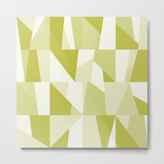 Geometric Green Pattern Metal Print