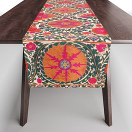 Kermina Suzani Uzbekistan Colorful Embroidery Print Table Runner