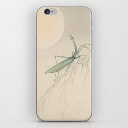 Praying Mantis and Full Moon by Ohara Koson iPhone Skin
