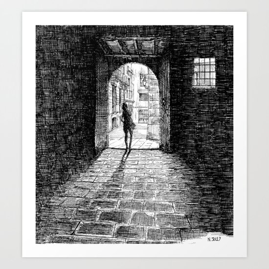 Light - Black ink Art Print