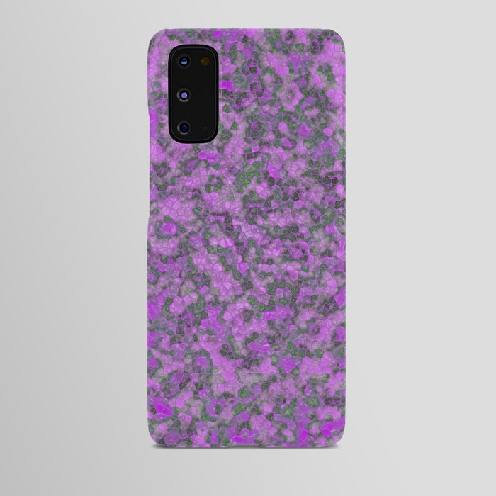 Stained Glass 3D Mosaic Leather Modern Silver Purple Collection Android Case