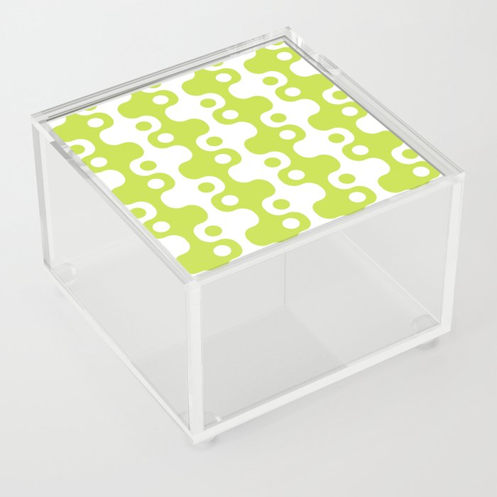 Retro Mid Century Modern Space Age Pattern 859 Chartreuse Green Acrylic Box