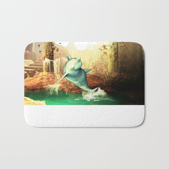 Funny dolphin Bath Mat