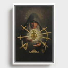 Our Lady of Sorrows Mater Dolorosa Mary Painting Framed Canvas