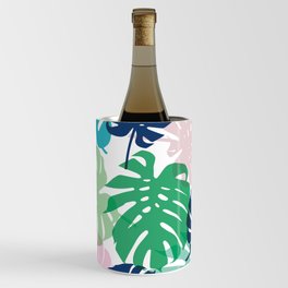 Tropical Monstera - pink Wine Chiller