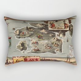 Map of Treasure Island by Robert Louis Stevenson (1954) Rectangular Pillow