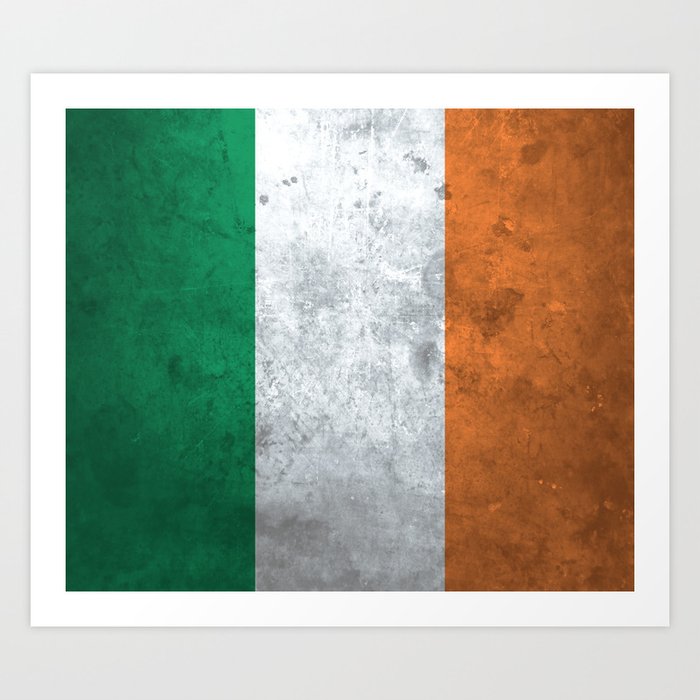 Distressed Irish Flag Art Print