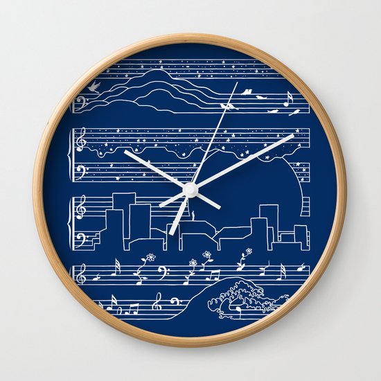 The Moonlight Sonata Blue Wall Clock