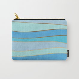 Waves Pattern - Golden Glitter Carry-All Pouch