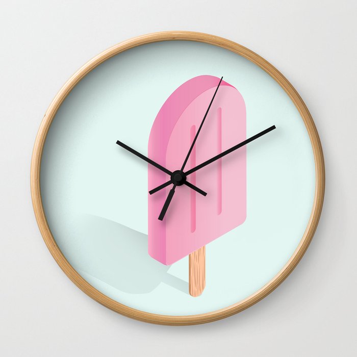 Pink Popsicle Wall Clock