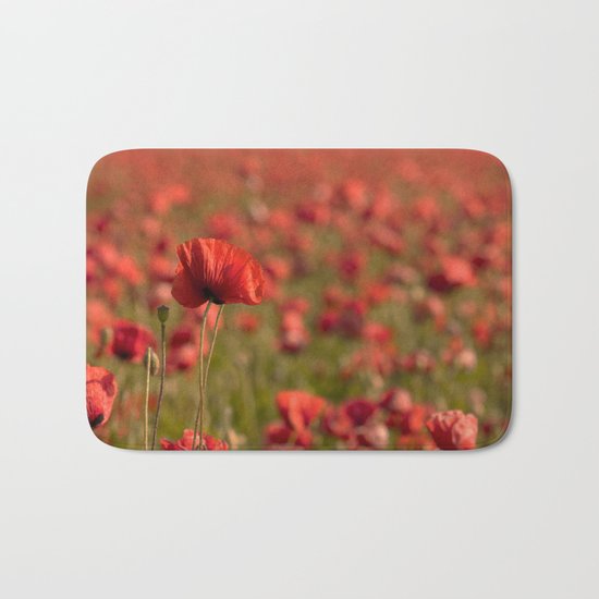 Poppy poppies summer field Bath Mat